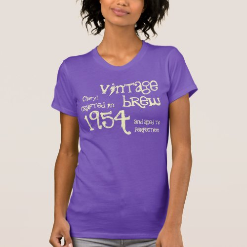 60th Birthday Gift 1954 Vintage Brew Purple v03 T_Shirt