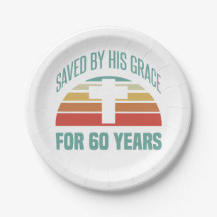 60th Birthday Gift For Christians Paper Plates