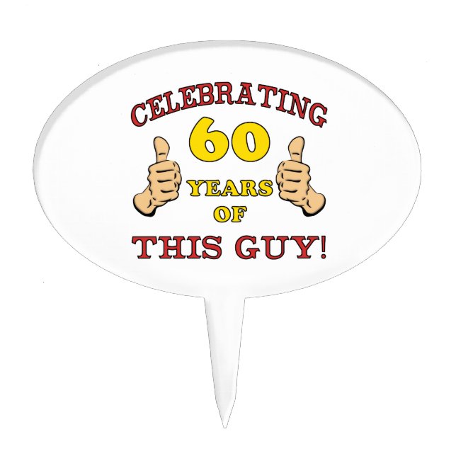 60th Birthday Gift For Him Cake Topper (Front)