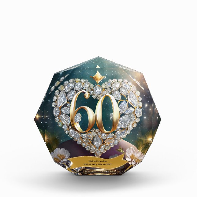 60th Birthday Gift for Mom Grandma Mother Diamonds (Front)