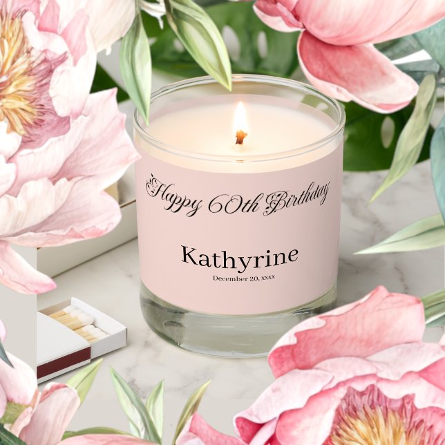 60th Birthday Gift Personalized Scented Jar Candle (Creator Uploaded)