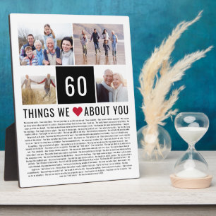 60th Birthday Gift Things We Love List Photos Plaque