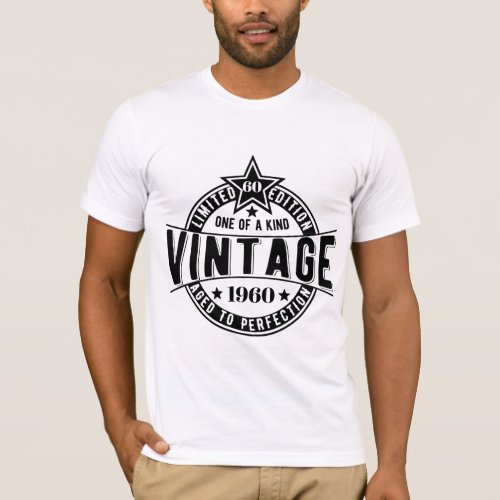 60th Birthday Gift Vintage 1960 Aged to perfection T_Shirt