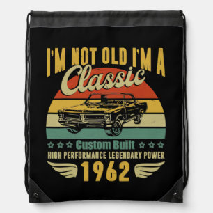60th Birthday Gifts for Men Dad Retro Vintage Drawstring Bag