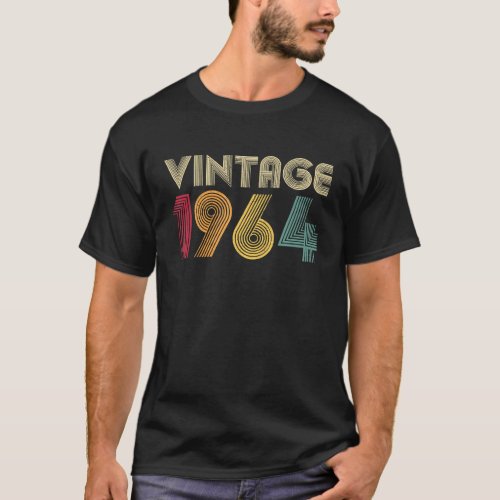 60th Birthday Gifts For Men Women Vintage 1964 T_Shirt