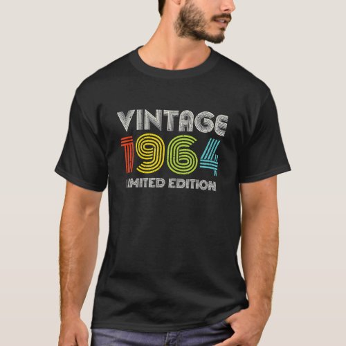 60th Birthday Gifts Vintage 1964 Men Women Idea 60 T_Shirt