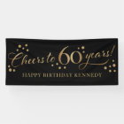 60th Birthday Glitter Black and Gold