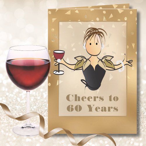 60th Birthday Glitter Sparkle Fabulous For Her Card
