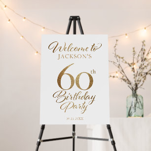 60th Birthday Glitter Welcome Sign