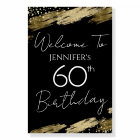 60th Birthday Gold Black Welcome Poster