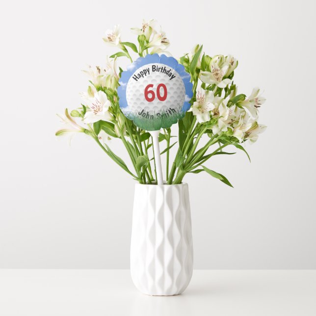 60th Birthday Golf Ball Balloon (Vase)
