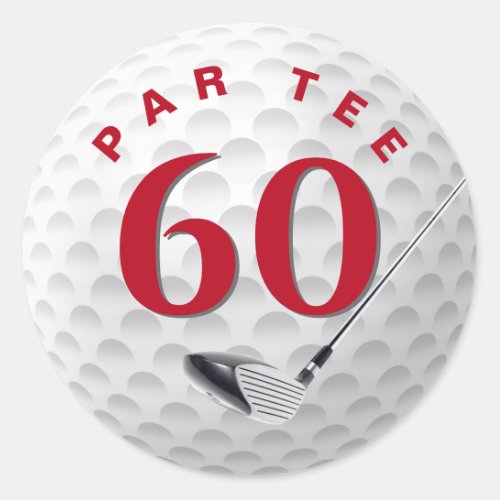 60th Birthday Golf Ball Classic Round Sticker