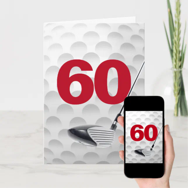 60th Birthday Golf Ball Design Card Zazzle