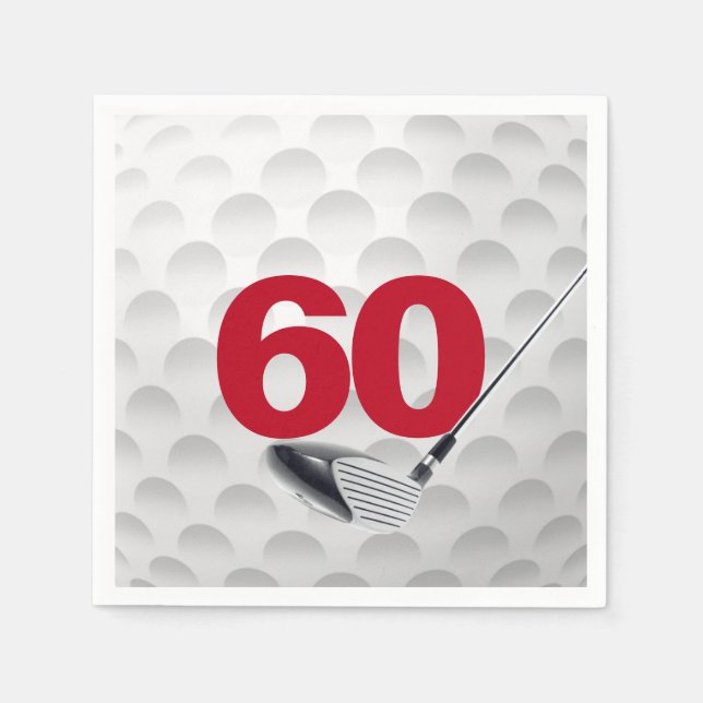 60th Birthday Golf Ball Napkins (Front)