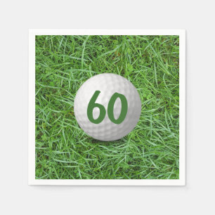 60th Birthday Golf Ball on Grass Napkins