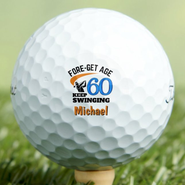 60th Birthday Golf Balls, 60 Years Funny Gift Blue Balls (Creator Uploaded)