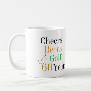 60th Birthday Golf Cheers Beers Minimal Coffee Mug