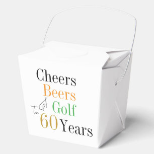 60th Birthday Golf Cheers Beers Minimal Party Favor Boxes