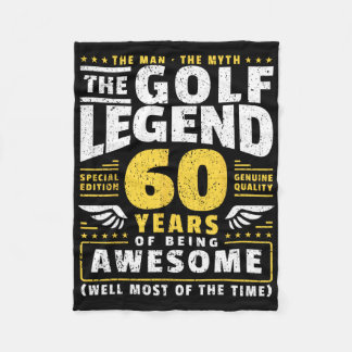 60th Birthday Golf Player 60 Years Old Golfer Fleece Blanket