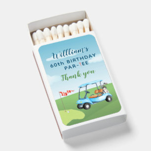 60th Birthday Golf Theme Par-tee Birthday  Matchboxes