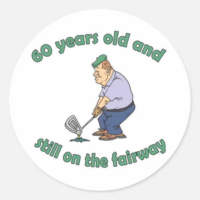 60th Birthday Golfer Gag Gift Sticker