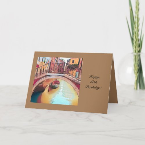 60th Birthday Greeting Card with Venice Italy