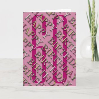 60th Birthday Greeting With Letters In Relief 1 Card by PBsecretgarden at Zazzle