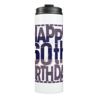 60th Birthday_grunge effects Thermal Tumbler