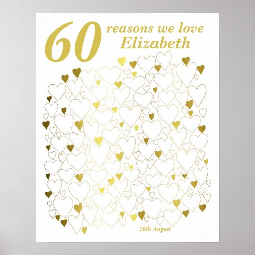 60th Birthday Guest Book _ 60 Reasons We Love You