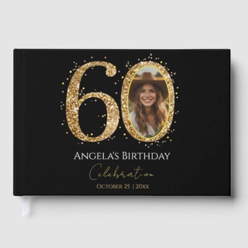 60th birthday guestbook Foil Guestbook