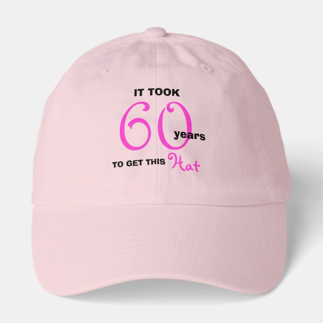 60th Birthday Hats for Her in Pink (Front)