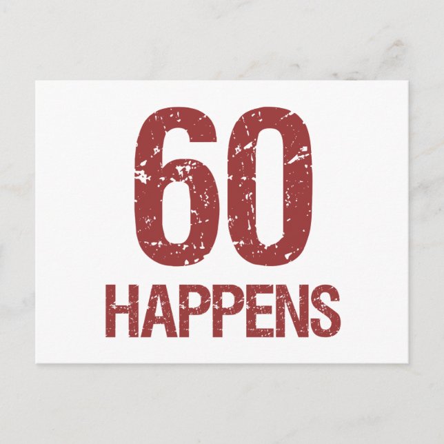 60th Birthday Humor Postcard (Front)
