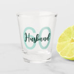 60th Birthday Husband Modern Green Script Shot Glass<br><div class="desc">Put a smile on a face with this 60th birthday modern script shot glass for your husband. The perfect gift or party accessory! - Simply click to personalize this design 🔥 My promises - This design is unique and is designed with you in mind 🙏 Thank you for supporting my...</div>