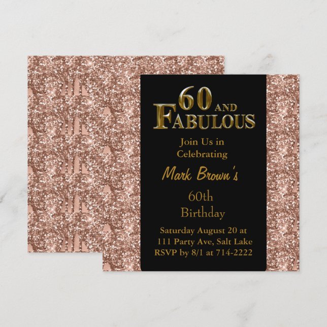 60th Birthday  Invitation (Front/Back)