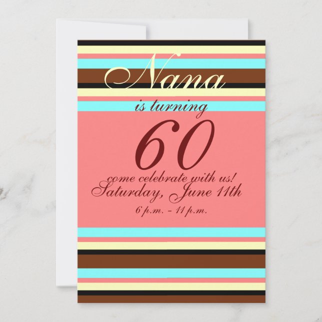60th birthday Invitation (Front)