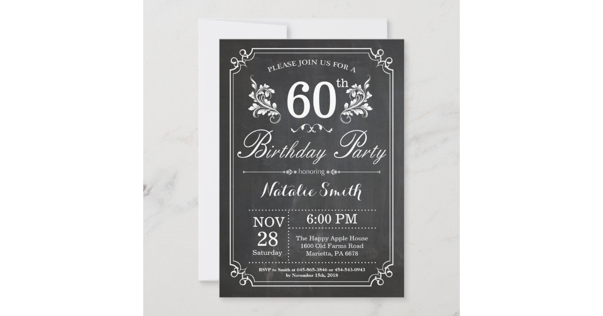 60th Birthday Invitation | Zazzle.com