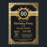 60th Birthday Invitation Black and Gold Glitter<br><div class="desc">60th Birthday Invitation with Black and Gold Glitter Background. Adult Birthday. Male Men or Women Birthday. Kids Boy or Girl Lady Teen Teenage Bday Invite. 13th 15th 16th 18th 20th 21st 30th 40th 50th 60th 70th 80th 90th 100th. Any Age. For further customization, please click the "Customize it" button and...</div>