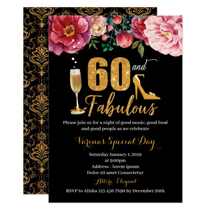 60th Birthday Invitation for Women