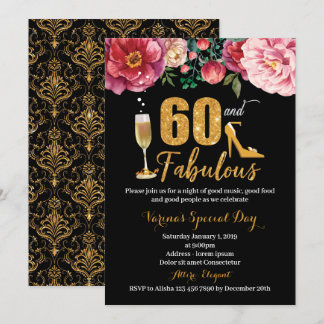 60th Birthday Invitation for Women