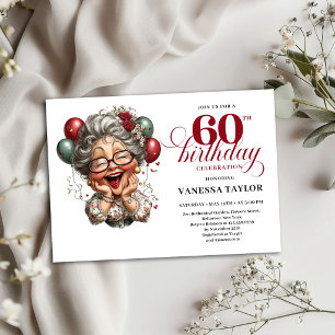 60th Birthday Invitation Funny Lady Humor Theme