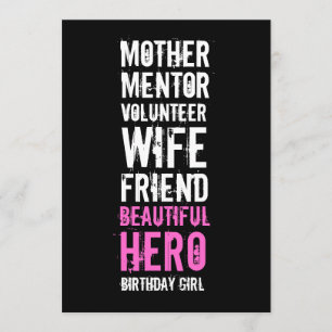 60th Birthday Invitation - Mom Volunteer Hero