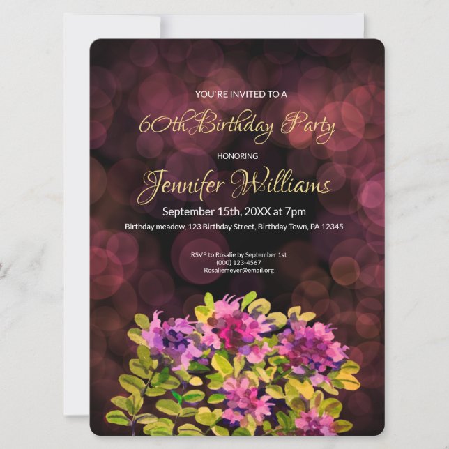 60th Birthday invitation thyme (Front)
