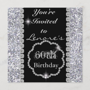 60th Birthday INVITATIONS BLING