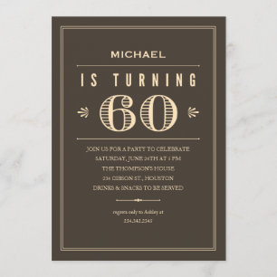 60th Birthday Invitations for Men