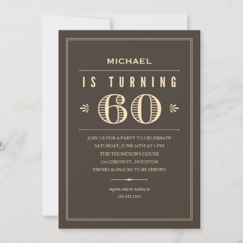 60th Birthday Invitations for Men