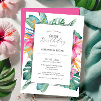 60th Birthday Invitations Tropical Luau