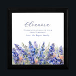 60th Birthday July Birth Month Flower Gift Box<br><div class="desc">Elegant summer watercolor blue larkspur flowers create a beautiful floral border at the bottom of this July Birth Flower gift box. Larkspur or delphinium flowers are the July birth flower. A trendy font combination gives it a modern aesthetic. All of the text is editable.</div>
