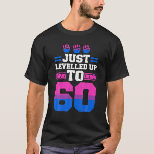 60Th Birthday Leveled Up Video Gaming Turning Six T-Shirt