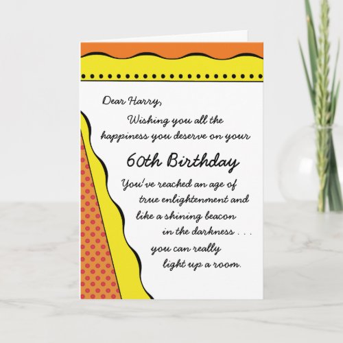 60th Birthday Light in the Darkness_Funny Card