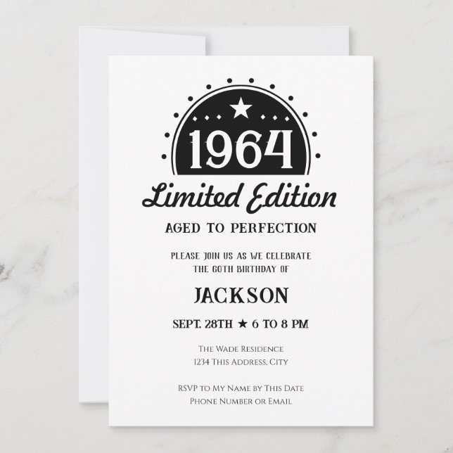 60th Birthday Limited Edition Invitation (Front)